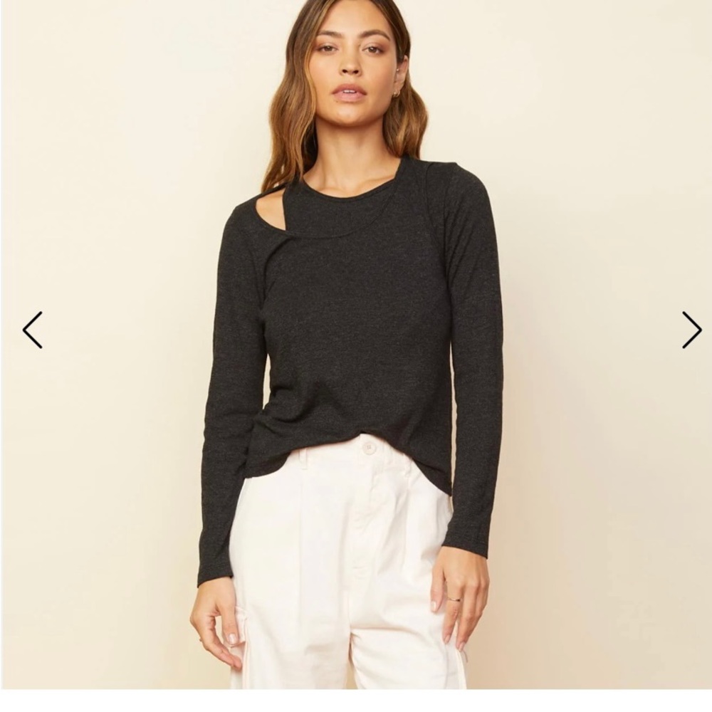 Monrow Asymeyrical long sleeve top.